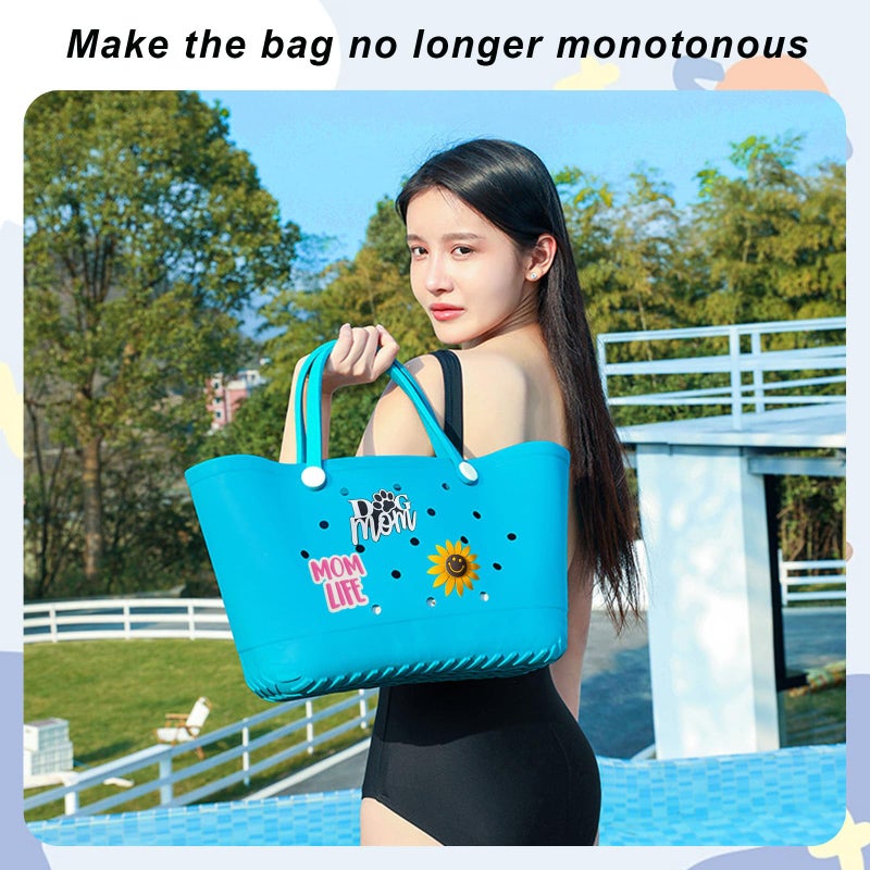 Lckaey Rubber Beach Bag Accessories-PVC Rubber decoration-for EVA Purse Bogg Inserts Y064Figure 40 - Image 3